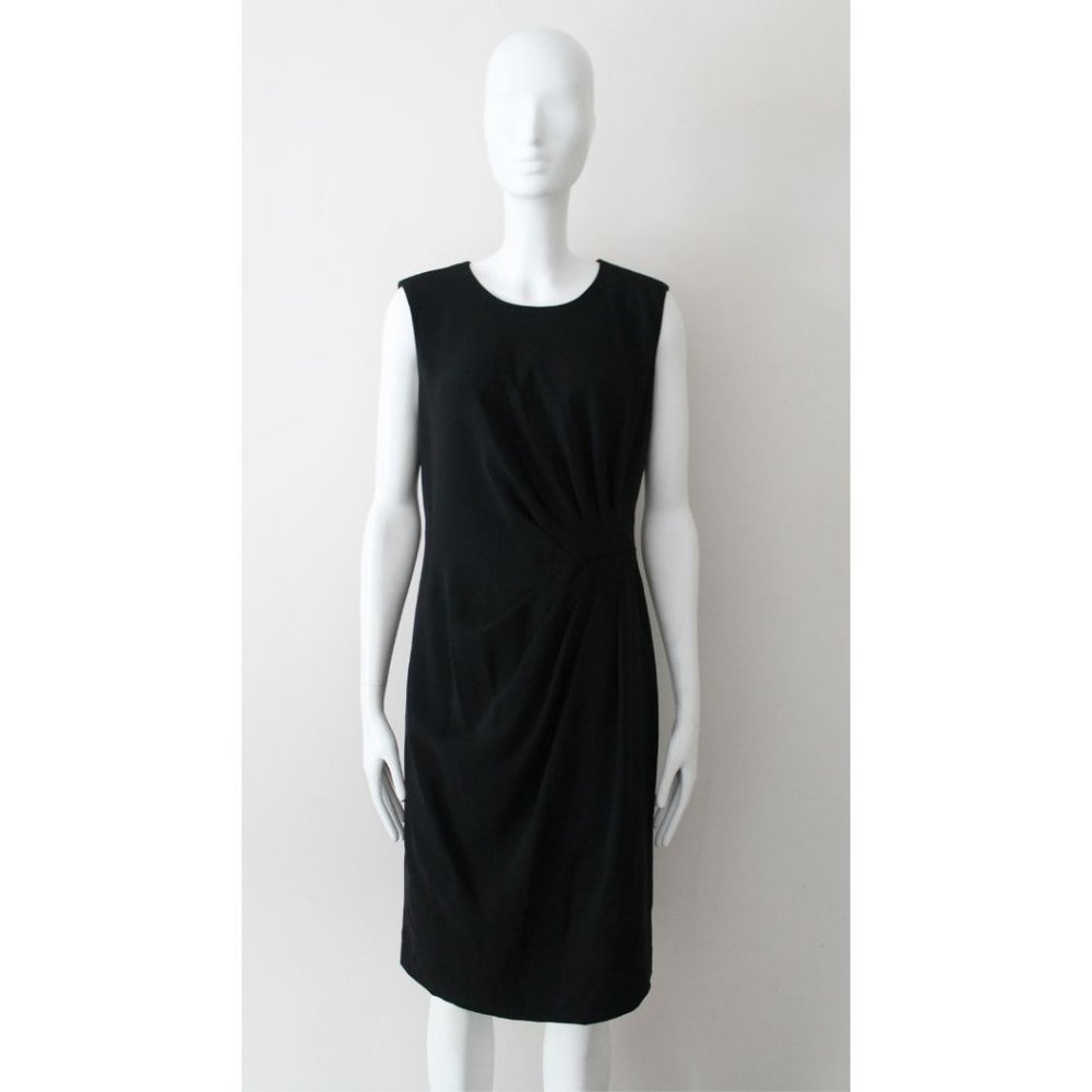 Max Mara Studio Draped Sheath Midi Dress Black Size 10